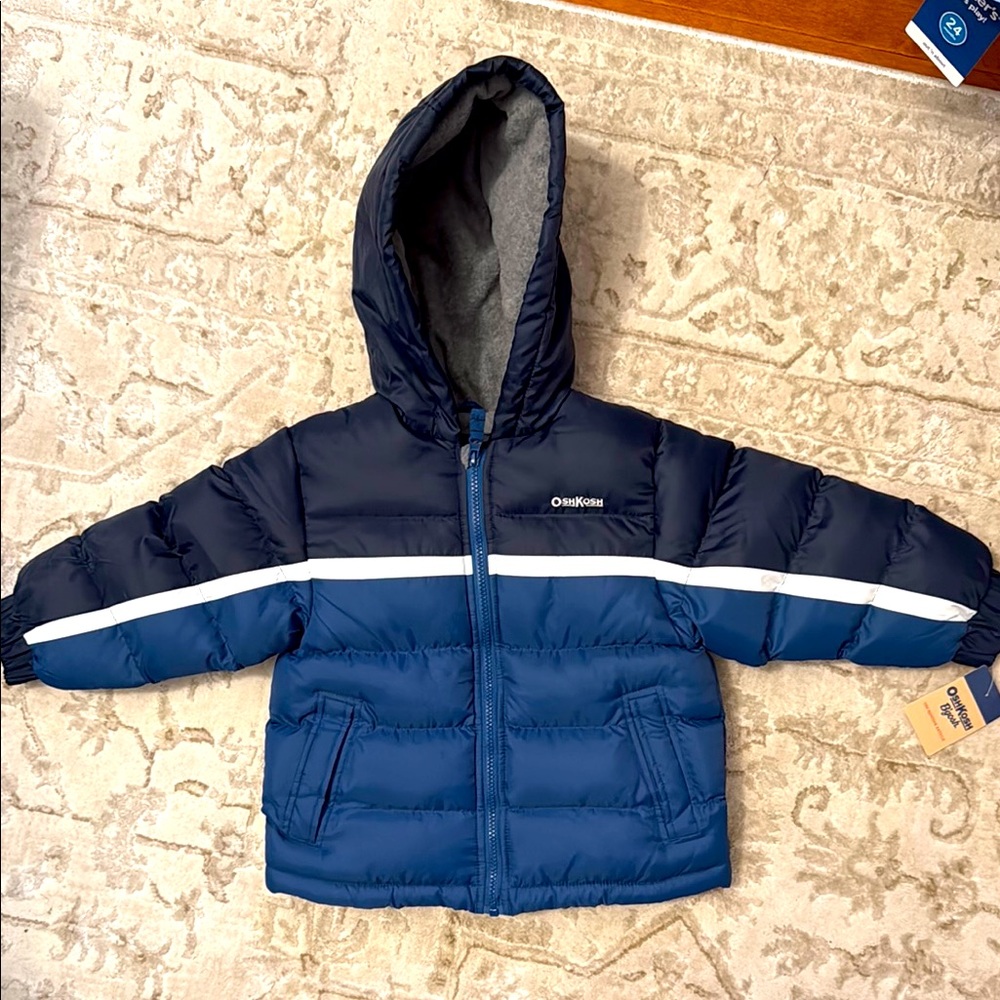 OshKosh Kids' Navy Hooded Puffer Jacket